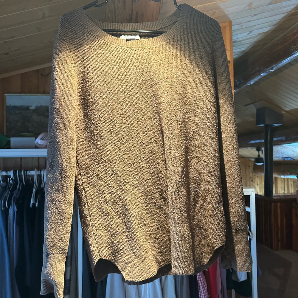 Natural Reflections Tan Crew Neck Sweater